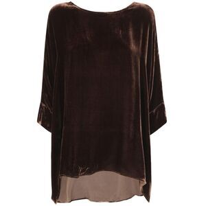 BIANCO LEVRIN Women's Velvet Overlay Shirt Women BROWN Shirts